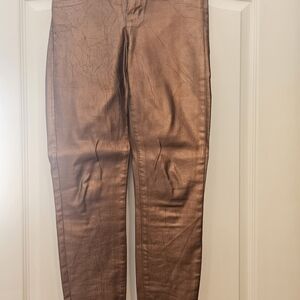 L'AGENCE Metallic Copper Skinny Jeans